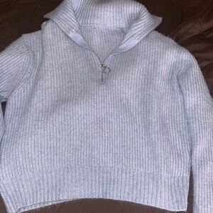 American Eagle Outfitters Light Blue Cowl Neck Sweater